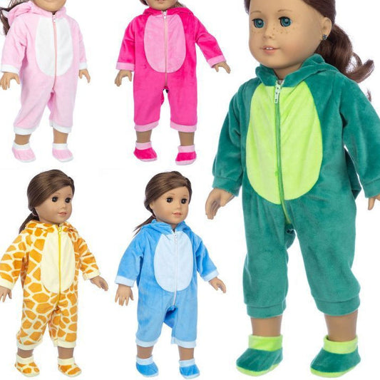 Wholesale of 18 Inch American Girl Cartoon Animal Jumpsuit Dolls Cloth Clothes