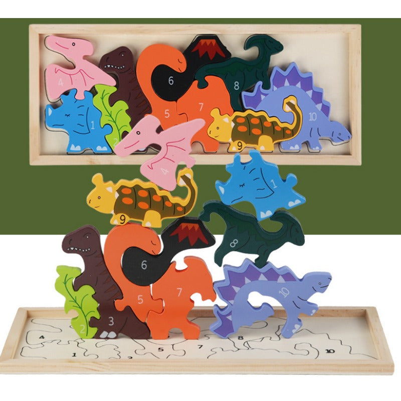 Wholesale of Children's Wooden Matching Puzzle Block Puzzle Toys