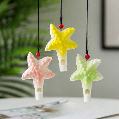 Wholesale Starfish Ceramic Whistle Necklace