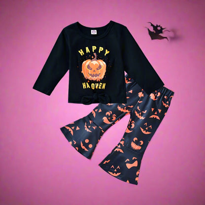 2 Pieces Set Baby Kid Girls Halloween Cartoon Tops And Pants