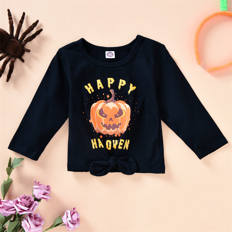 2 Pieces Set Baby Kid Girls Halloween Cartoon Tops And Pants