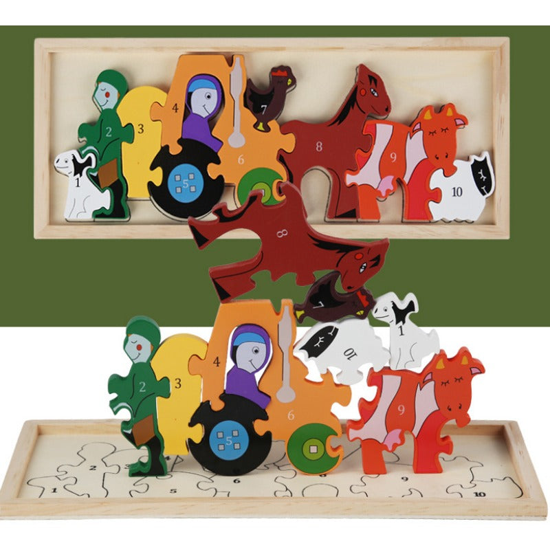 Wholesale of Children's Wooden Matching Puzzle Block Puzzle Toys