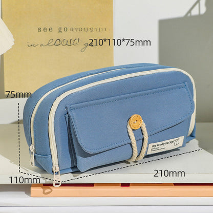 2024 Simple Large Capacity Canvas Pencil Case