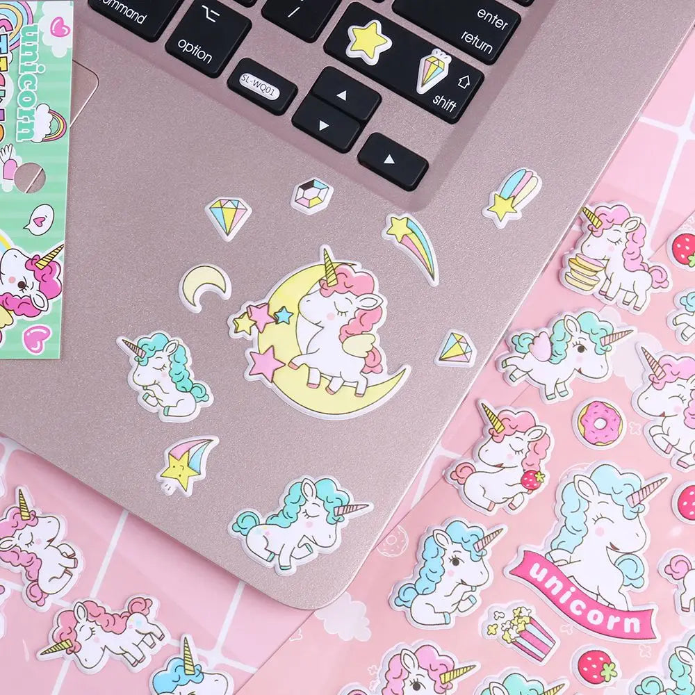 1 sheet Pink Unicorn Scrapbooking Stickers