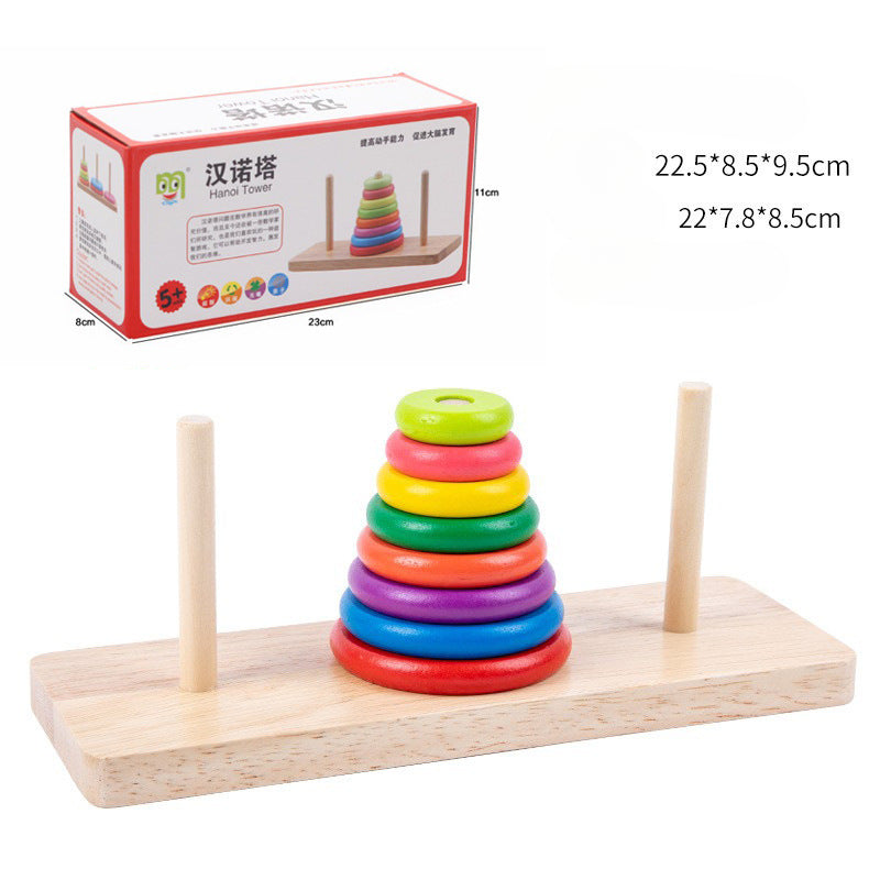 Wholesale of Wooden Hanoi Tower Ten Story Elementary School Early Education Children's Puzzle Games