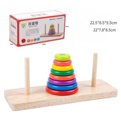 Wholesale of Wooden Hanoi Tower Ten Story Elementary School Early Education Children's Puzzle Games