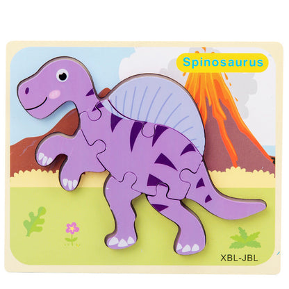 Wooden Dinosaur 3D Puzzle Jigsaw Set for Kids