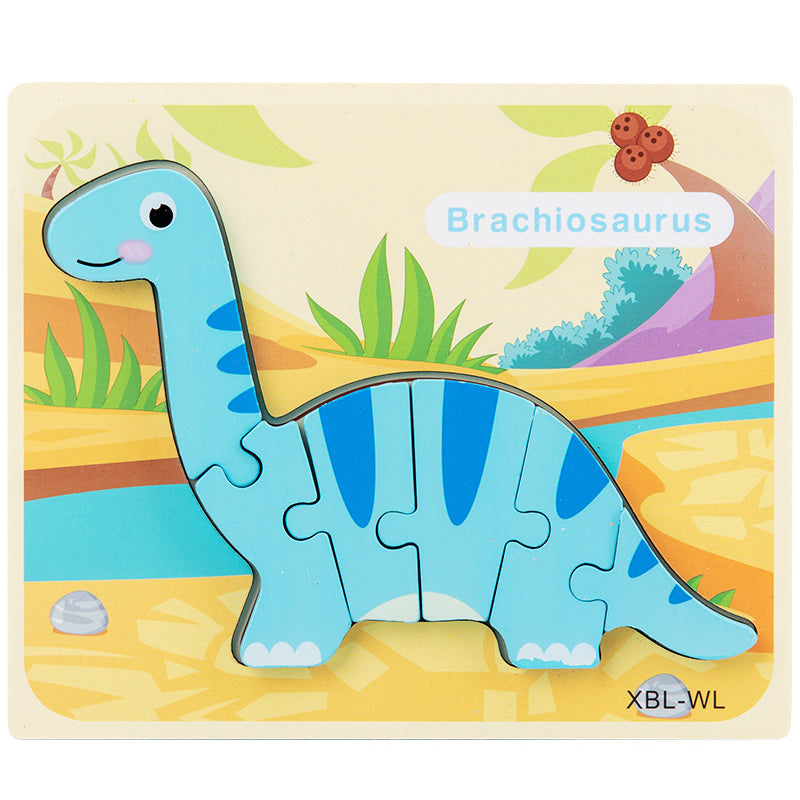 Wooden Dinosaur 3D Puzzle Jigsaw Set for Kids