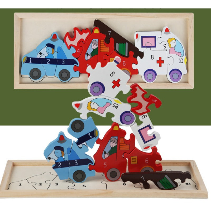 Wholesale of Children's Wooden Matching Puzzle Block Puzzle Toys