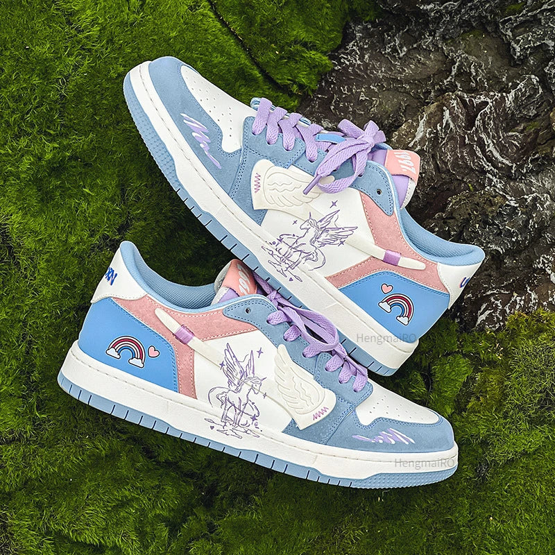 Womens Retro Unicorn Tennis Shoes