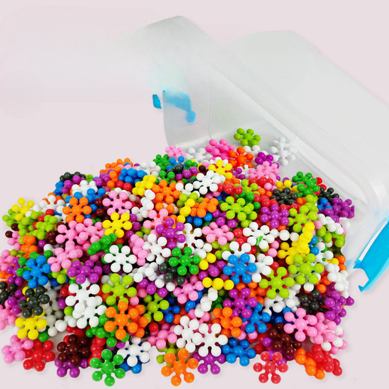 Wholesale of Children's 3D Three-dimensional Rotating Plastic Plum Blossom Building Blocks