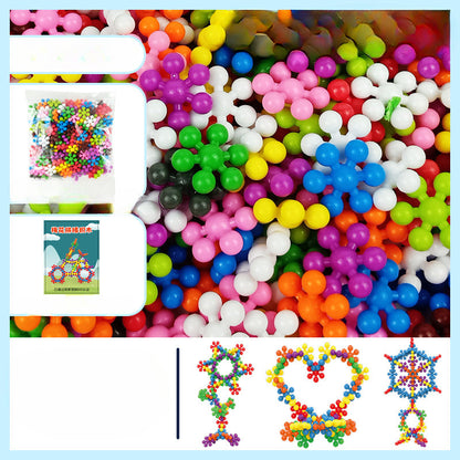 Wholesale of Children's 3D Three-dimensional Rotating Plastic Plum Blossom Building Blocks