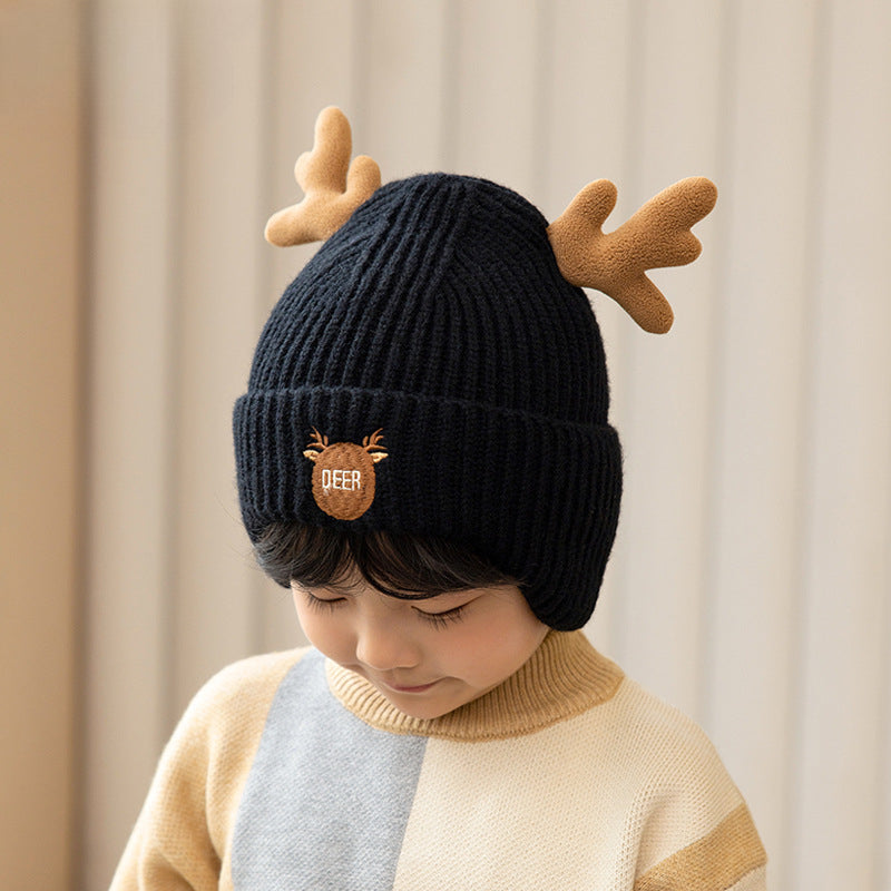 Wholesale Winter Children's Thickened Warm Ear Protection Acrylic Knitted Beanie