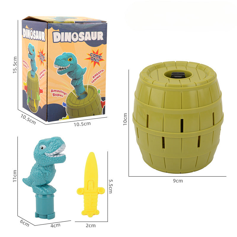 Wholesale of Children's Pranks, Sword Insertion, Dinosaur Wooden Bucket Party Toys