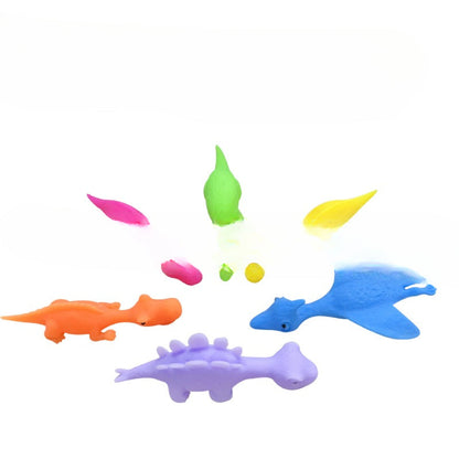 10PCS Ejection Dinosaur Fun Decompression TPR Toys