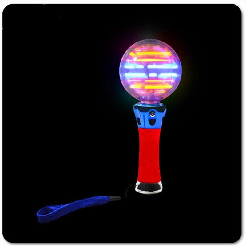 Wholesale LED Light-emitting Electroplating American Flag Color Rotating Ball Flash Stick