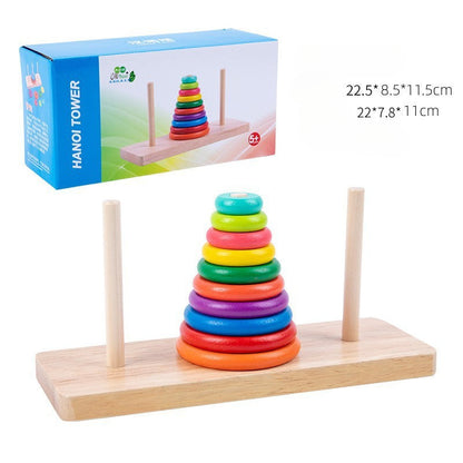 Wholesale of Wooden Hanoi Tower Ten Story Elementary School Early Education Children's Puzzle Games