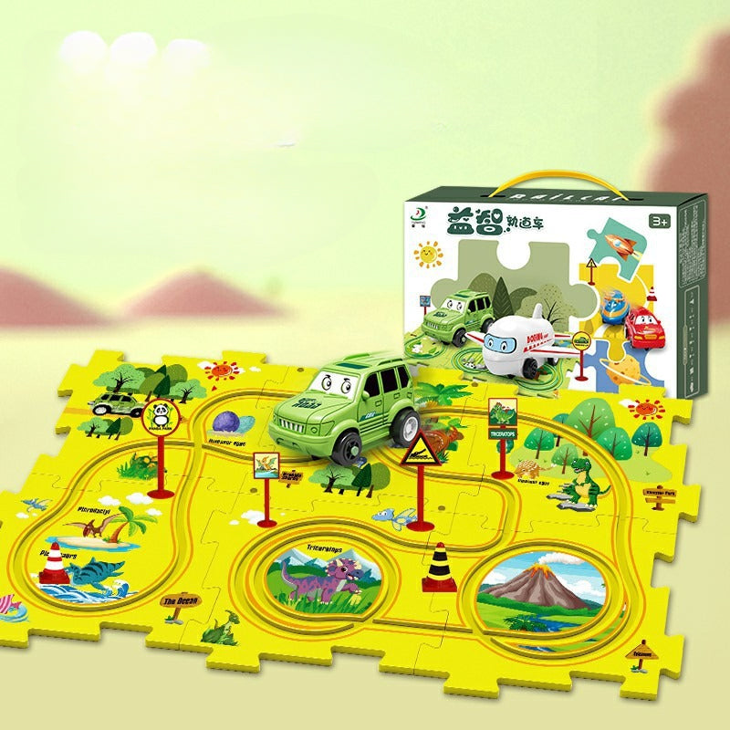 Wholesale Plastic DIY Puzzle Track Car, 3-6 Years Old, Multi-functional Assembly Car, Automatic Track