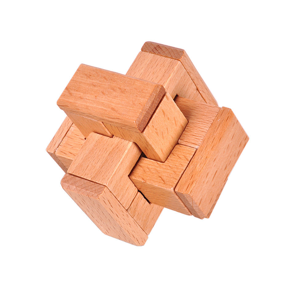 Wooden Brain Teaser Puzzle for Senior Intellectual Development