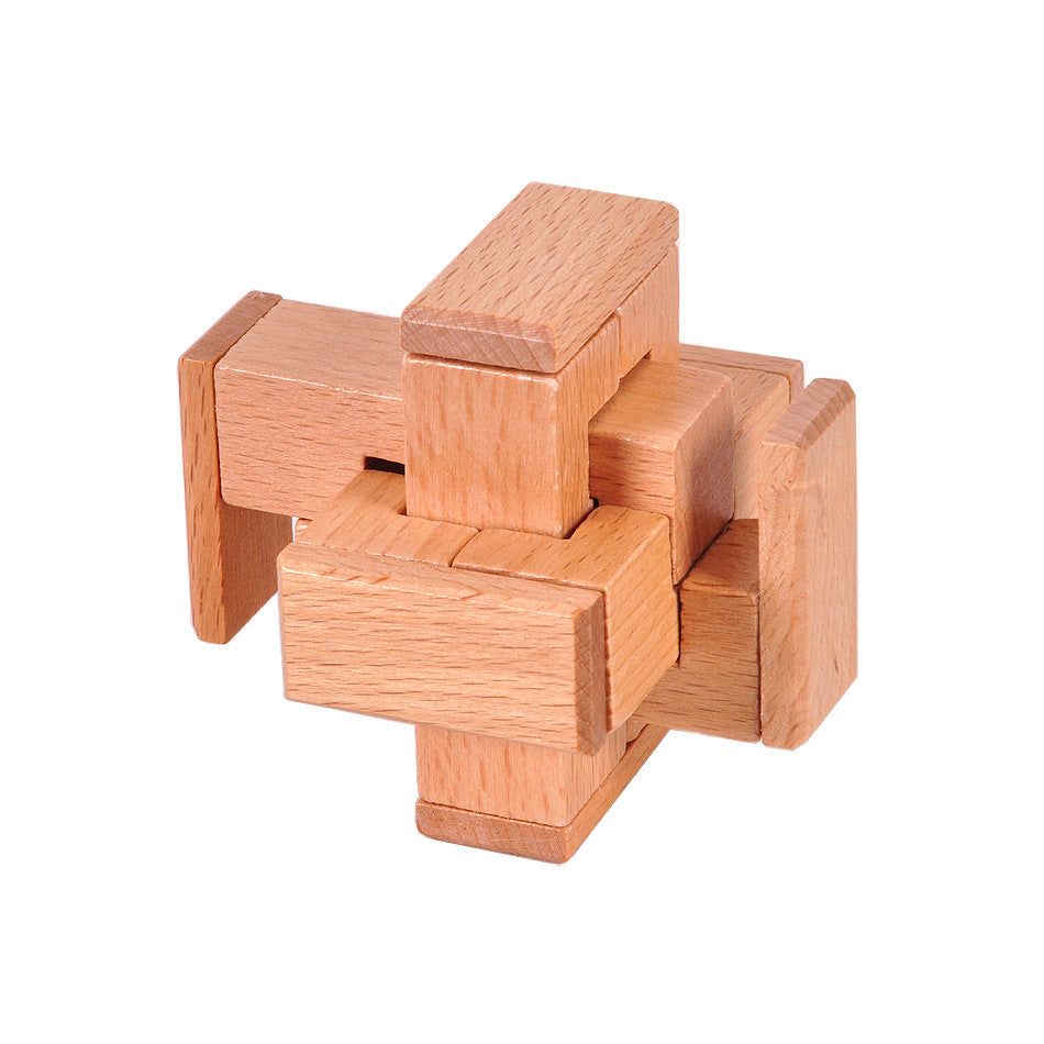 Wooden Brain Teaser Puzzle for Senior Intellectual Development