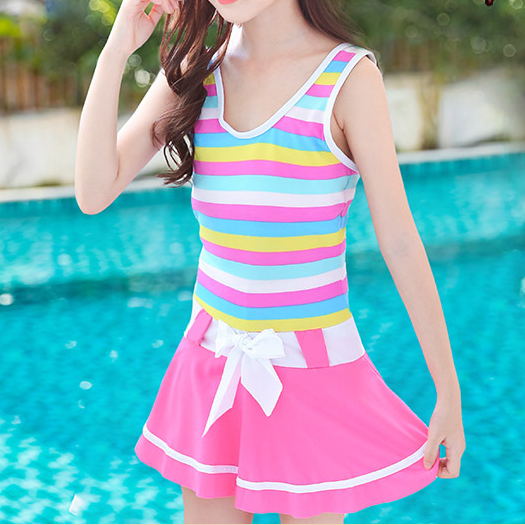 Wholesale Girls Split One-Piece Cute Princess Dress Small Middle Big Kids Swimwear