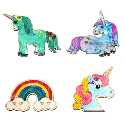 10pcs/set Unicorn Wooden DIY Painting Kit