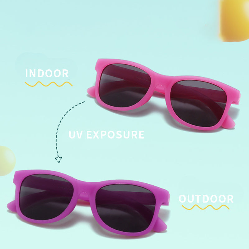 Wholesale UV Protection Color Changeable Silicone Kids Sunglasses