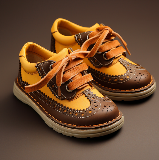 Durable Brown-Yellow Boy's Shoes