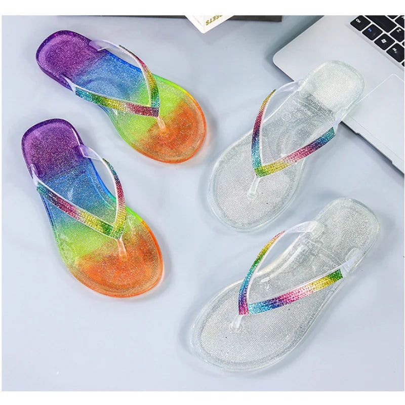 Woman Glitter Rainbow Flip-Flops