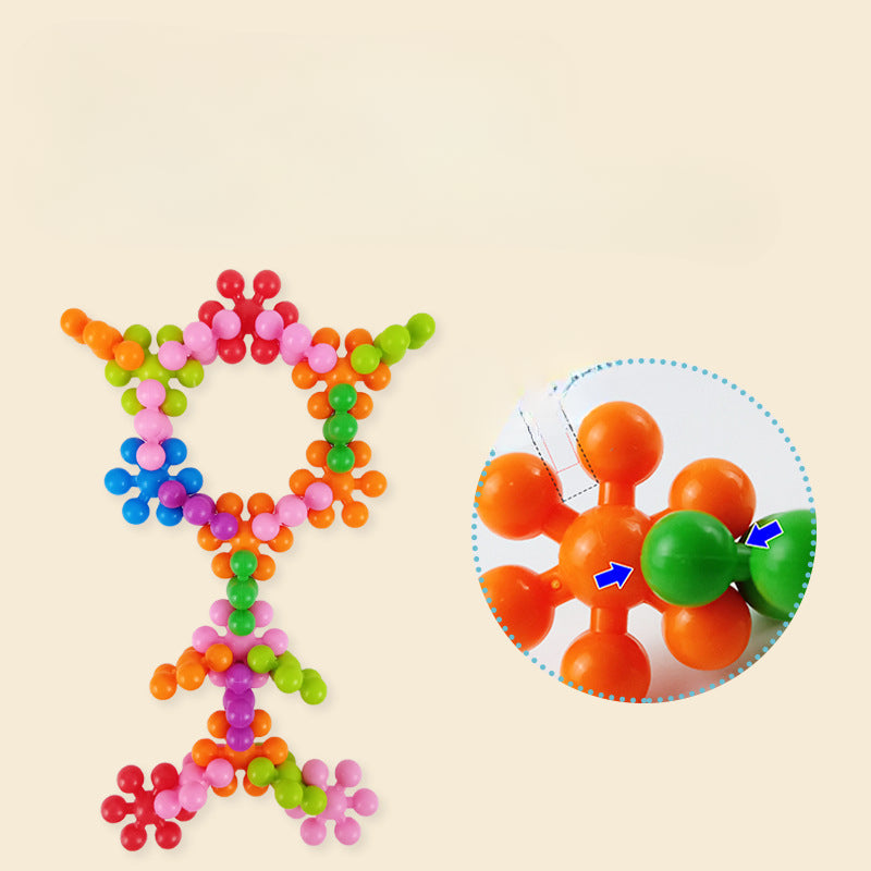 Wholesale of Children's 3D Three-dimensional Rotating Plastic Plum Blossom Building Blocks