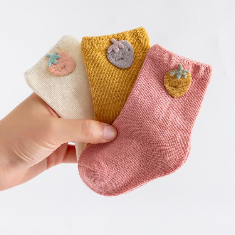 1 Set Of 3 Pairs Of Soft Newborn Socks For Babies