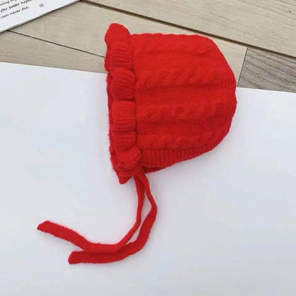 Winter Hooded Woolen Hat for Baby Girls