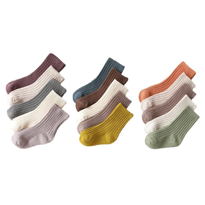 5 Pairs/lot Cotton Children's Socks (Newborn-5 Years)