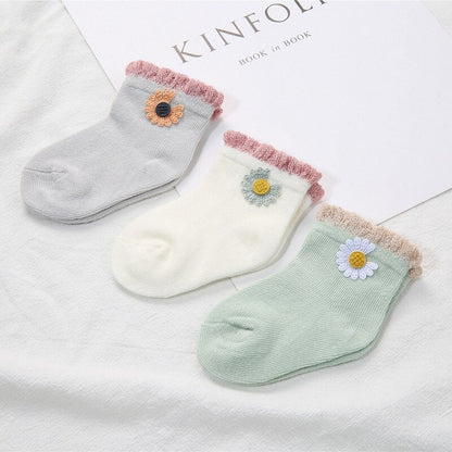 1 Set Of 3 Pairs Of Soft Newborn Socks For Babies