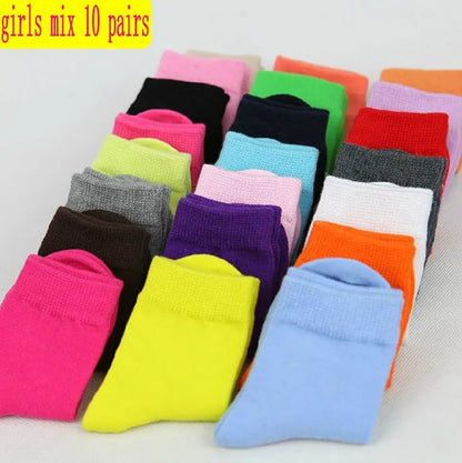 10 Pairs Children Cotton Socks