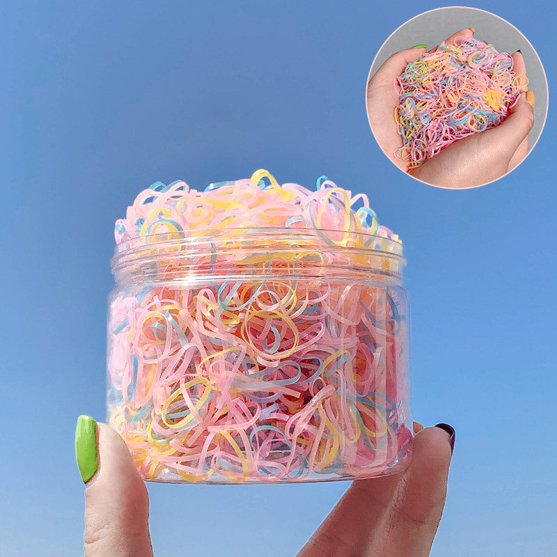 500pcs Per Cup Candy Color Elastic Hair Rings