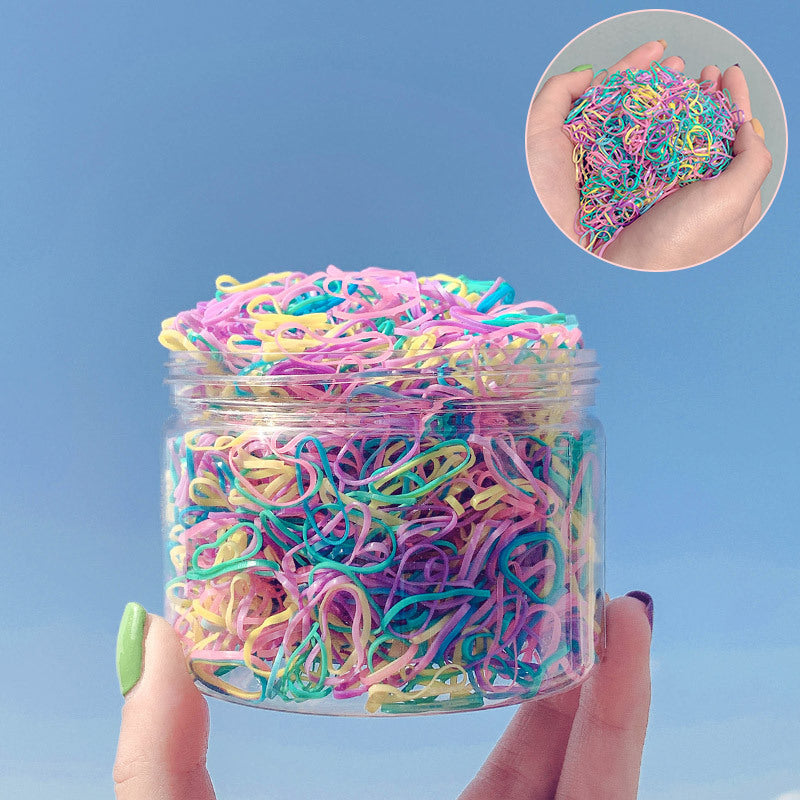 500pcs Per Cup Candy Color Elastic Hair Rings