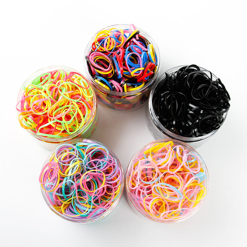 500pcs Per Cup Candy Color Elastic Hair Rings