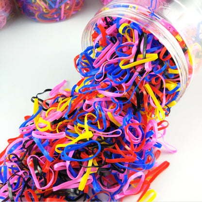 500pcs Per Cup Candy Color Elastic Hair Rings