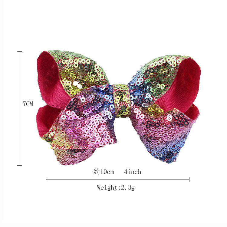 8 / 4 inches Sequin Bow Hair Clip