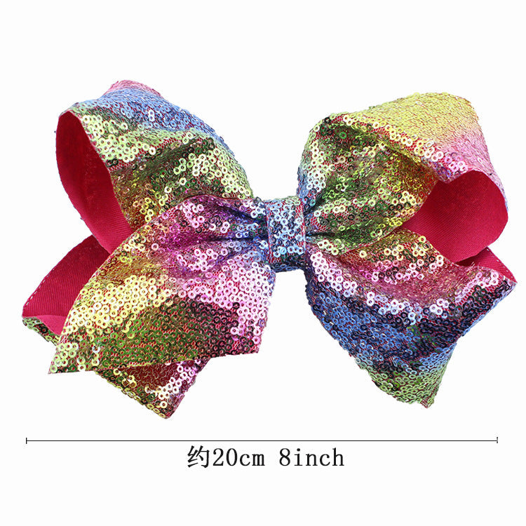 8 / 4 inches Sequin Bow Hair Clip