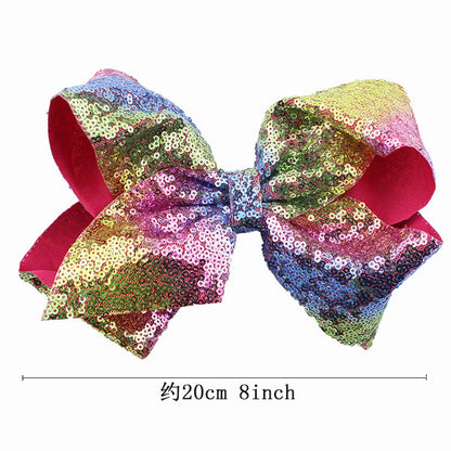 8 / 4 inches Sequin Bow Hair Clip