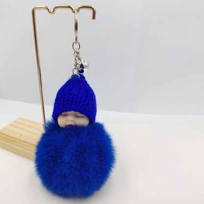 Wholesale fur ball keychain cartoon cute bell pendant ACC-KC-DY005