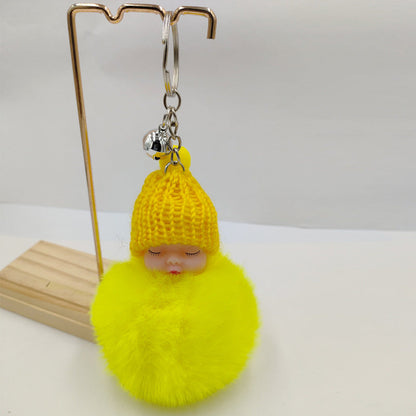 Wholesale fur ball keychain cartoon cute bell pendant ACC-KC-DY005