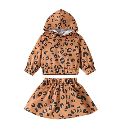 Wholesale of Cotton Children's Spring and Autumn Pullovers, Children's Clothing with Leopard Print