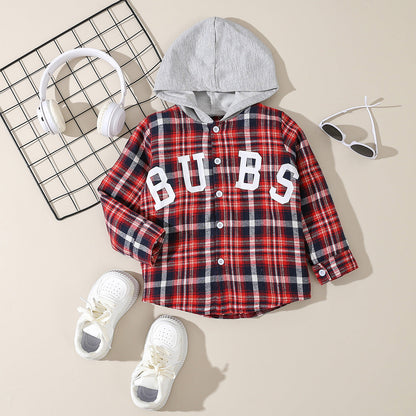 Wholesale Letter Printed Plaid Cotton Hoodie and Pants Set