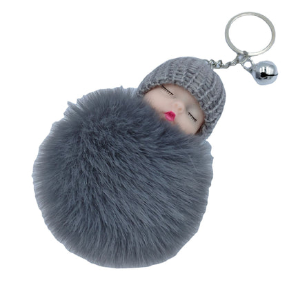 Wholesale fur ball keychain cartoon cute bell pendant ACC-KC-DY005