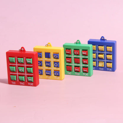 10 Pcs XO Tic-tac-toe Key Chain Children's Spin Cross-well Game