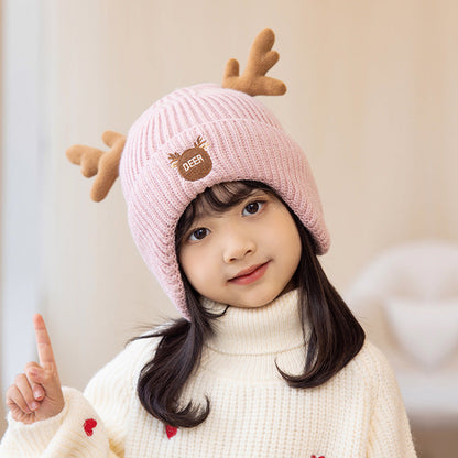 Wholesale Winter Children's Thickened Warm Ear Protection Acrylic Knitted Beanie