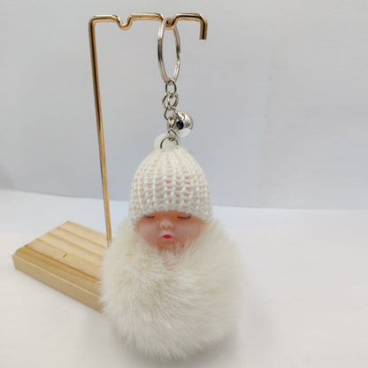 Wholesale fur ball keychain cartoon cute bell pendant ACC-KC-DY005